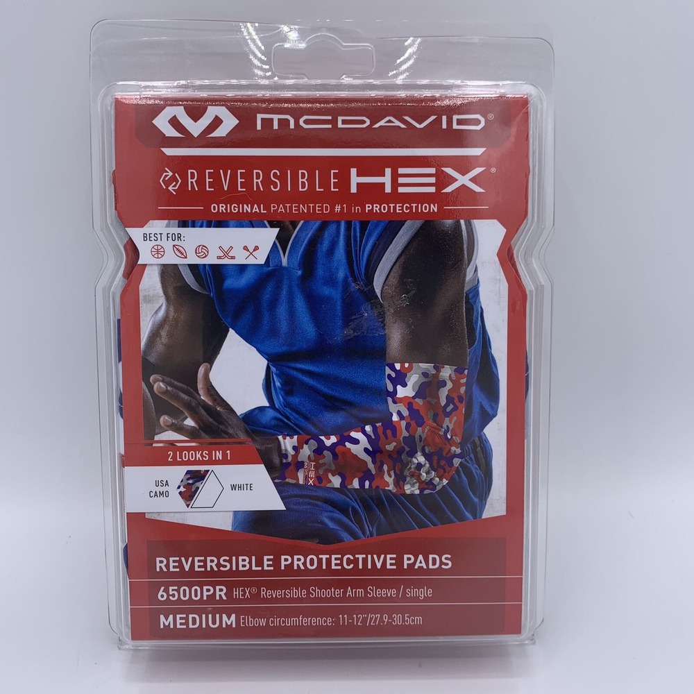 McDavid Reversible Hex Protective Pad Shooter Arm Sleeve USA Camo/White Medium